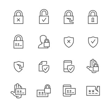 Data security and password icons
