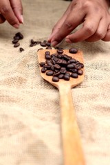 Beautiful of roasted coffee beans.