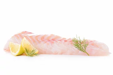 Plaid avec motif Poisson raw fish isolated on white