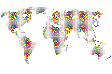 World map dots random size