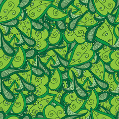 seamless pattern with colored abstract flowers and hearts  3