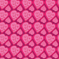 seamless pattern with colored abstract  hearts