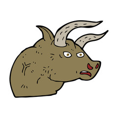 cartoon angry bull head