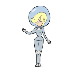 cartoon space woman