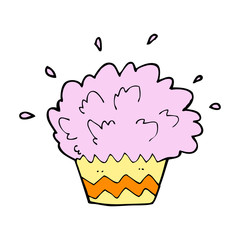 cartoon exploding cupcake