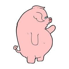 cartoon fat pig