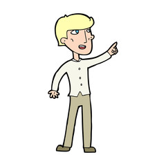 cartoon man pointing