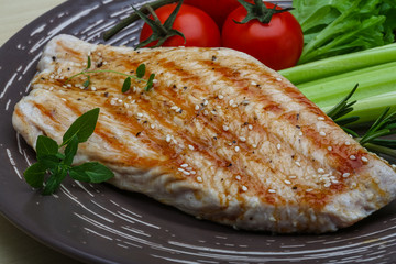 Grilled turkey steak