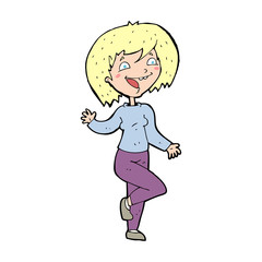 cartoon laughing woman
