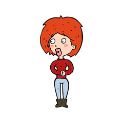 cartoon surprised woman