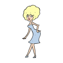 cartoon woman posing in dress
