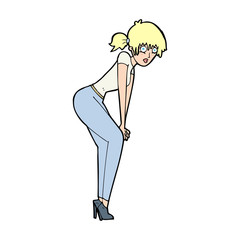 cartoon woman posing
