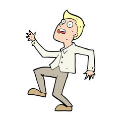 cartoon man panicking