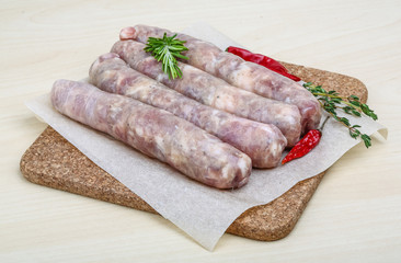 Handmade sausages for grill