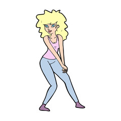 cartoon woman posing