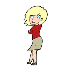 cartoon happy woman