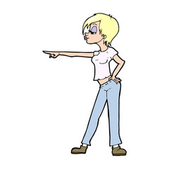 cartoon woman pointing