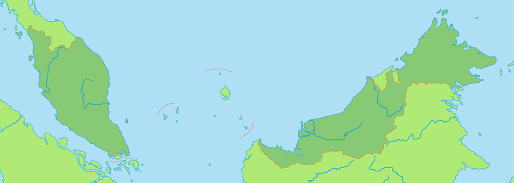 Malaysia in grün - Vektor