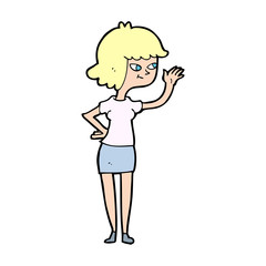 cartoon friendly girl waving