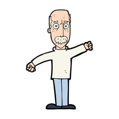 cartoon angry old man
