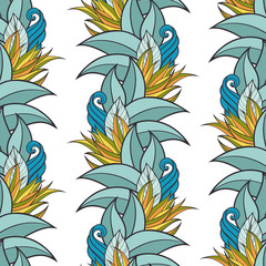 Vector Seamless Floral Pattern. Hand Drawn Floral Texture