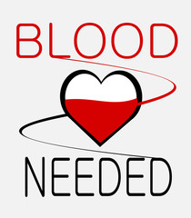 blood needed design with heart