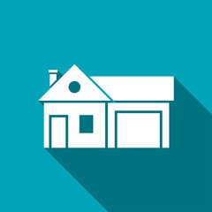 Home and garage, vector illustration