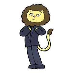 cartoon lion businessman