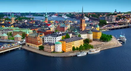 Peel and stick wall murals North Europe Panorama of Stockholm, Sweden