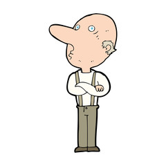 cartoon old man with folded arms