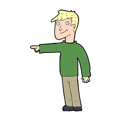 cartoon man pointing