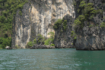 Karst rock formations  in the Bay of Phang Nga, Thailand, Southeast Asia, Asia