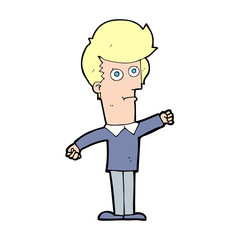 cartoon man punching