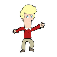 cartoon man waving