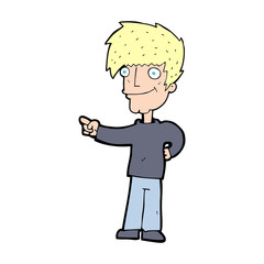 cartoon man pointing