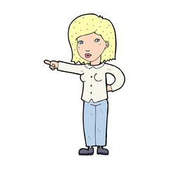 cartoon woman pointing