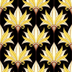 Vector Seamless Floral Pattern. Hand Drawn Floral Texture