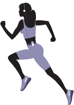 Running woman silhouette