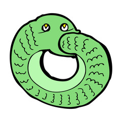 cartoon snake eating own tail