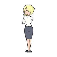 cartoon businesswoman ignoring
