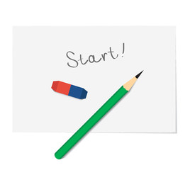 idea word on paper, start idea