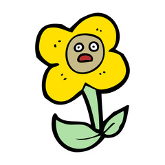 cartoon flower with face