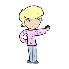 cartoon woman waving