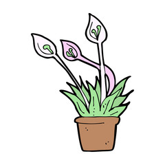 cartoon orchid plant
