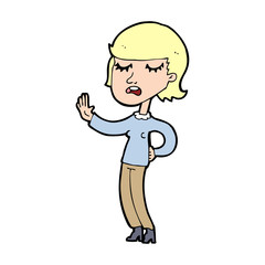 cartoon woman ignoring