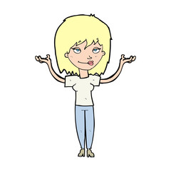 cartoon woman shrugging
