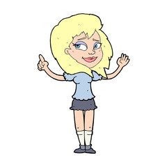cartoon woman with idea