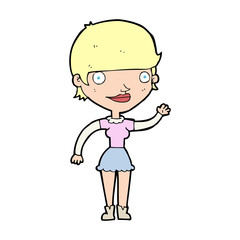 cartoon woman with idea