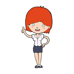 cartoon woman with idea