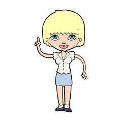 cartoon woman with idea